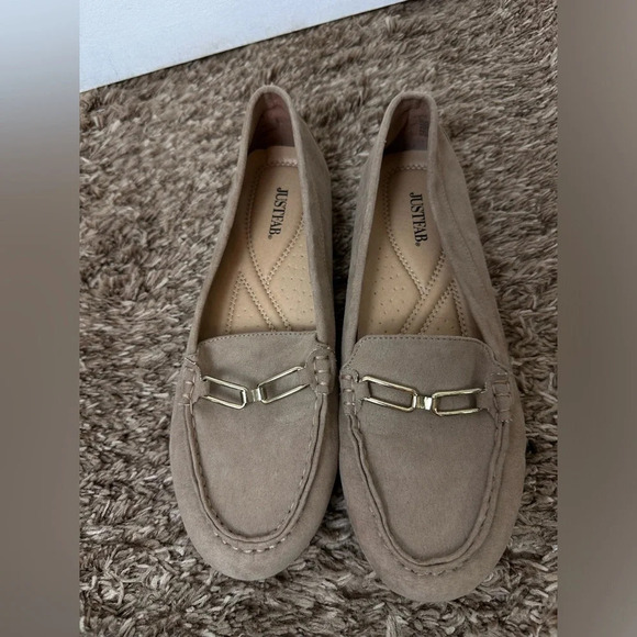 Taupe Loafers academia career  Flats Size US 10 - Picture 1 of 4